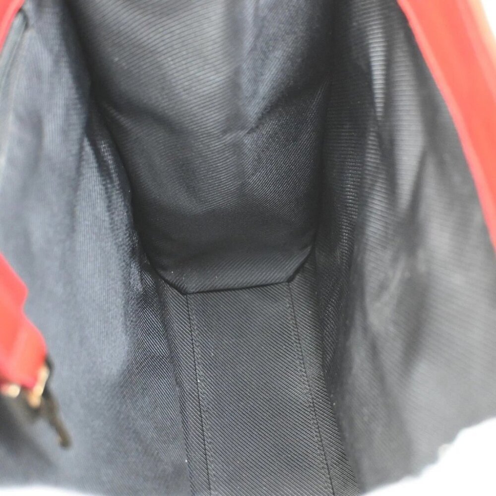 GUCCI GG Pattern Jackie Handbag Canvas Leather Black Red - Picture 10 of 14